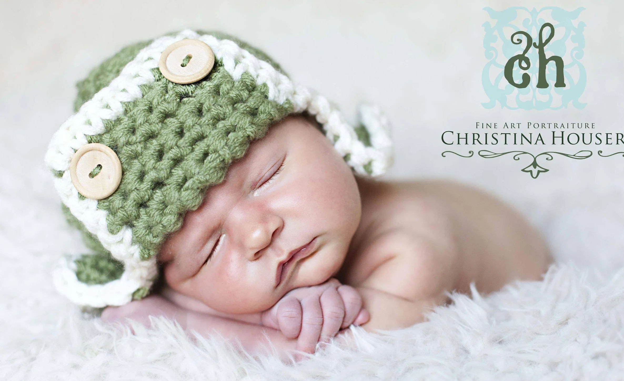 Green Newborn Aviator Hat