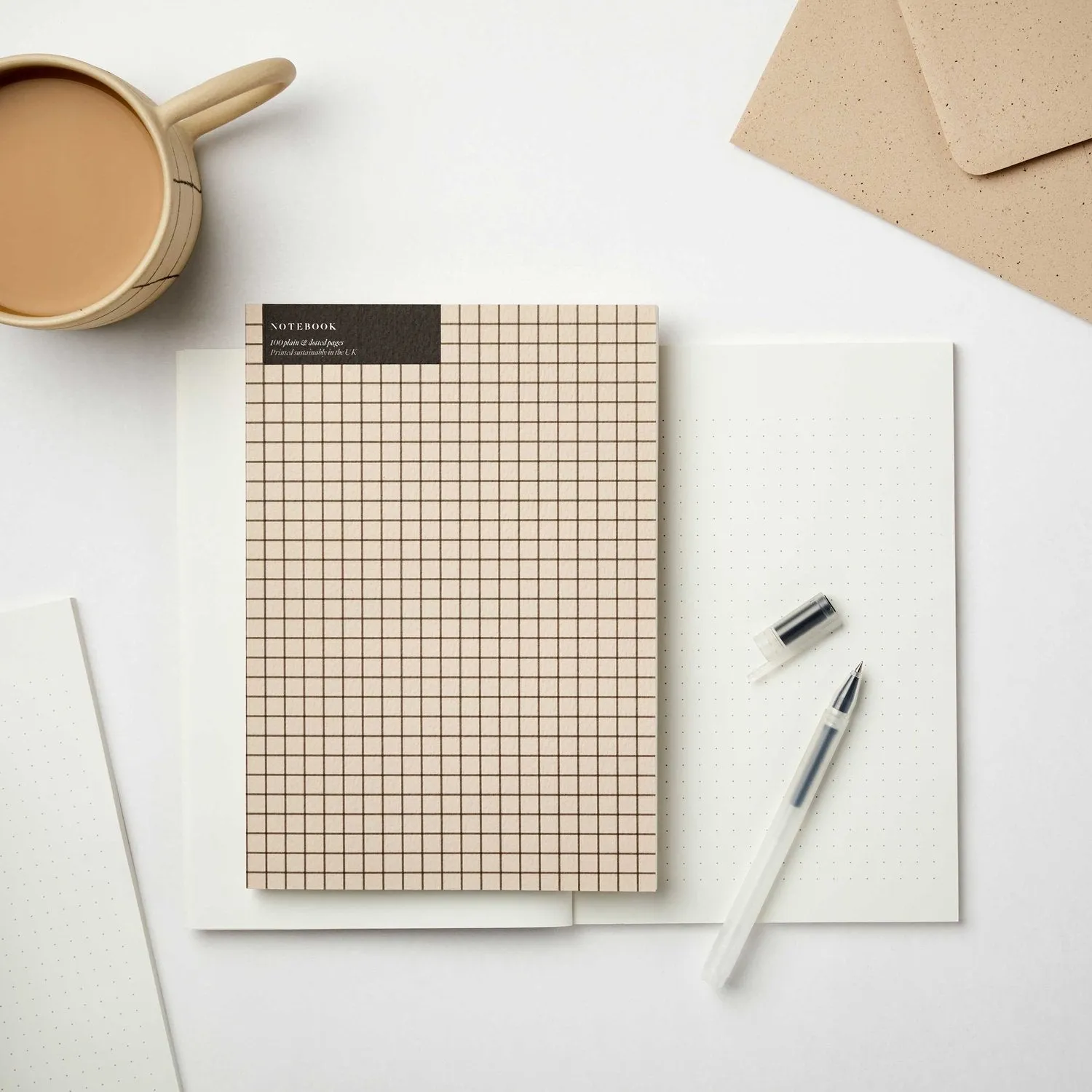 Greige Graph Notebook - A5 | Dotted & Plain | by Kinshipped