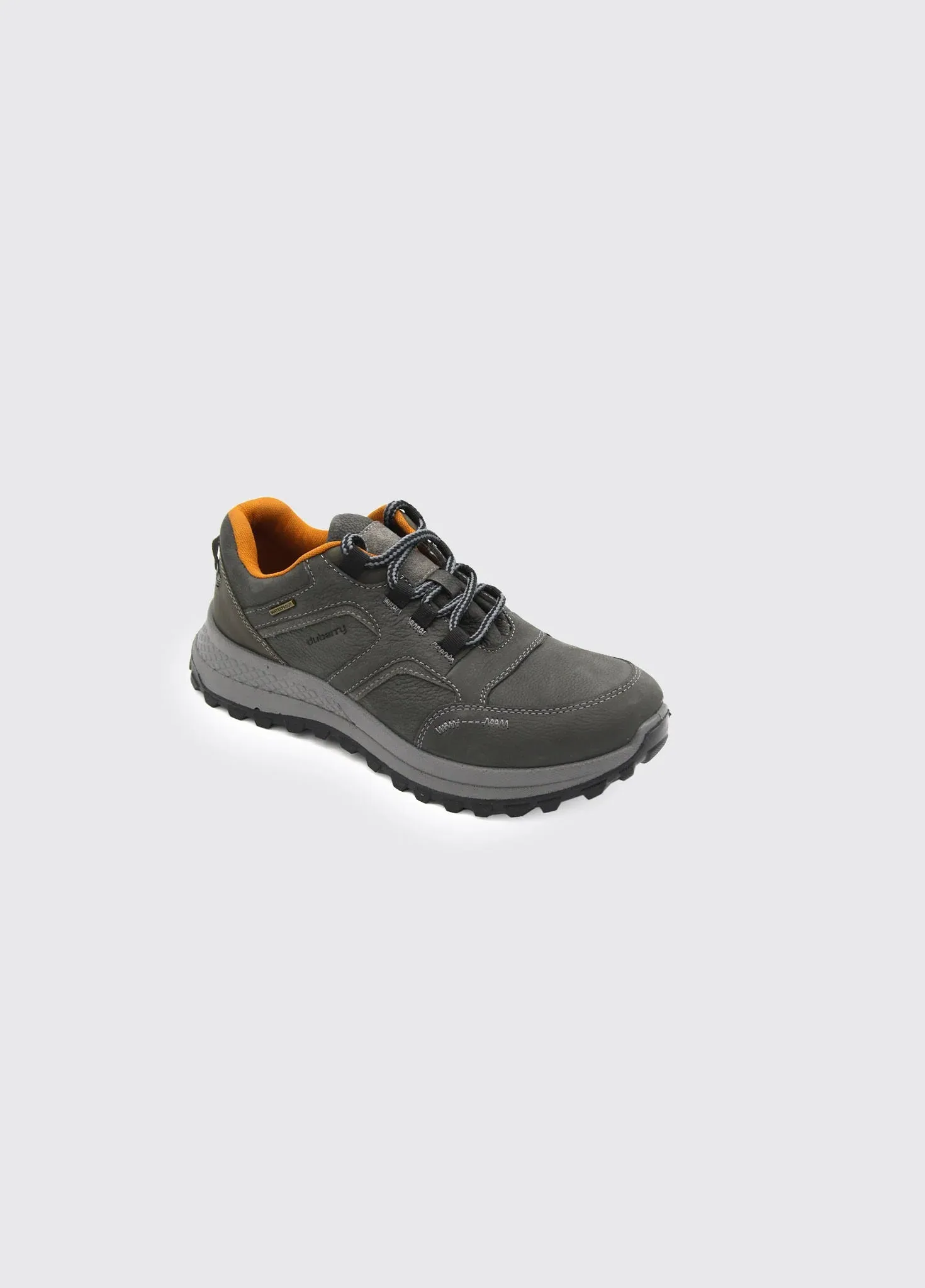 Grey Leather Waterproof Men's Shoes with Laces - Dubarry Colorado