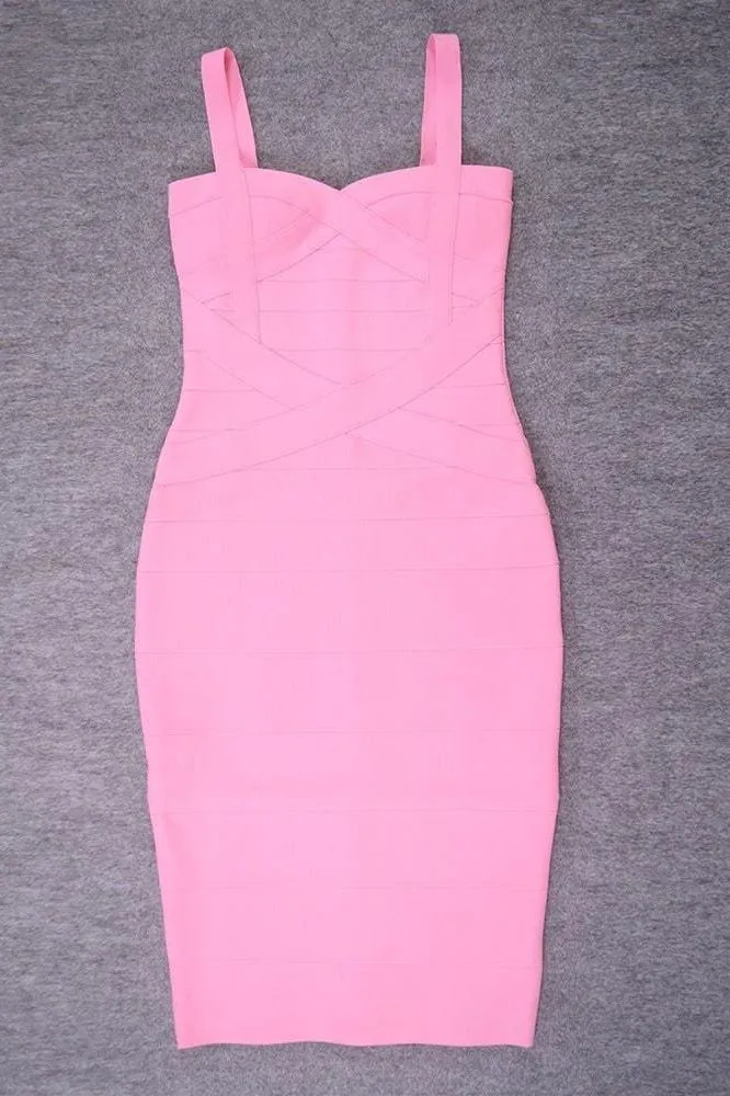 Heidi Bandage Midi Dress - Dusty Pink