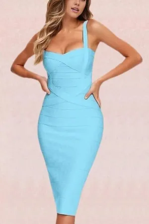 Heidi Bandage Midi Dress - Sky Blue