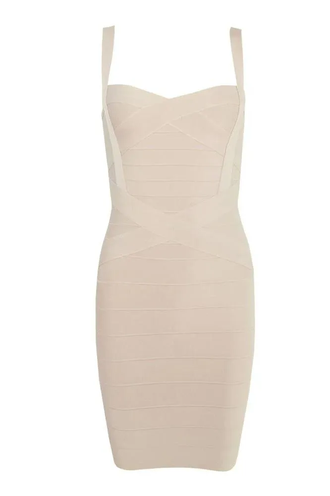 Heidi Bandage Mini Dress - Cream