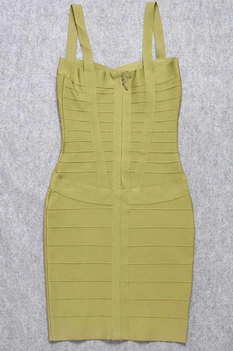 Heidi Bandage Mini Dress - Olive Green