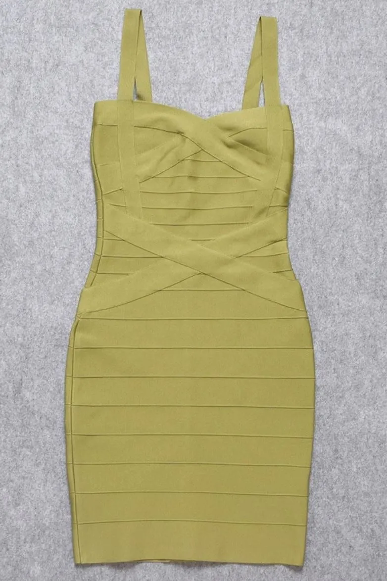 Heidi Bandage Mini Dress - Olive Green