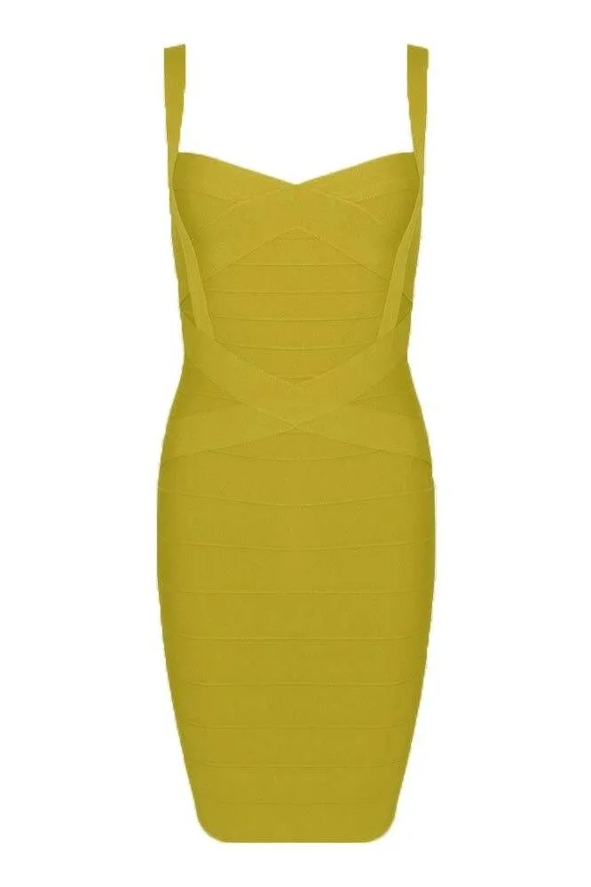 Heidi Bandage Mini Dress - Olive Green