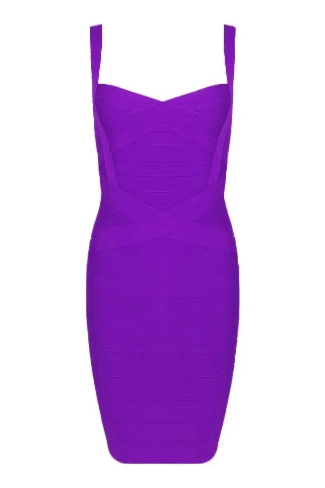 Heidi Bandage Mini Dress - Plum Purple