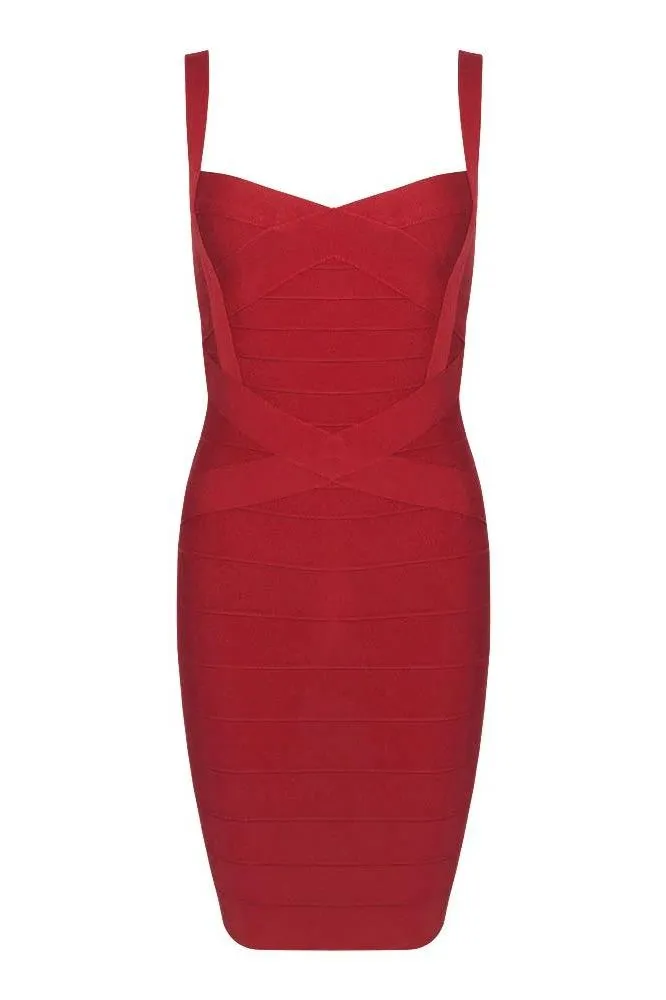 Heidi Bandage Mini Dress - Red Wine