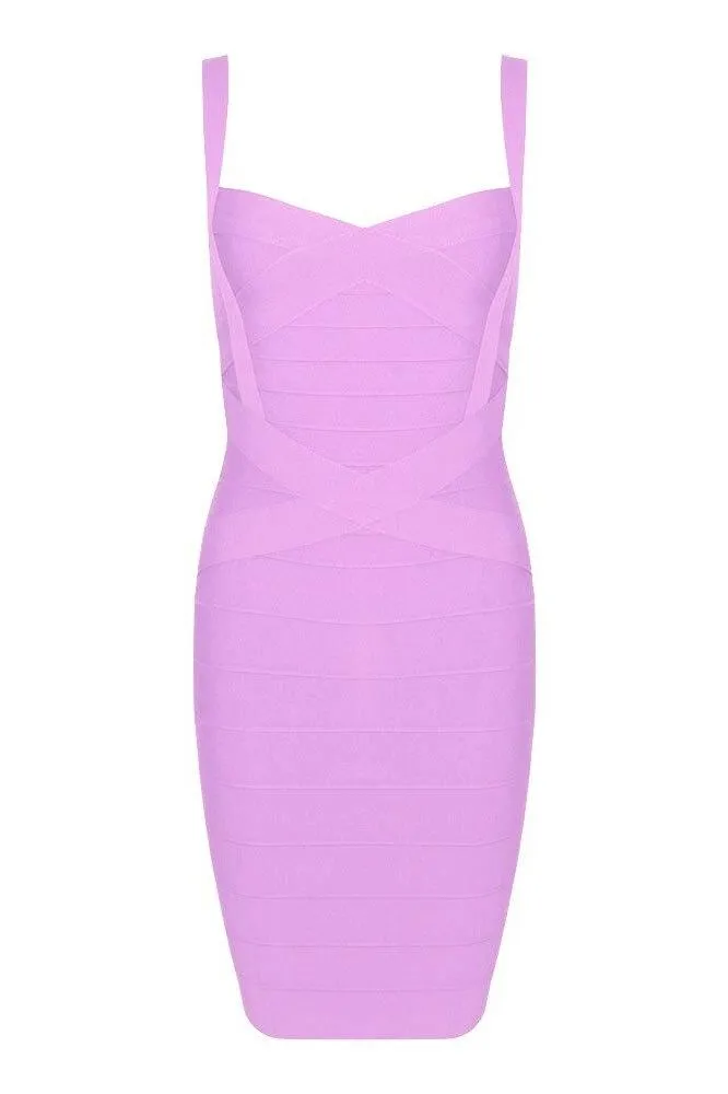 Heidi Bandage Mini Dress - Violet Purple