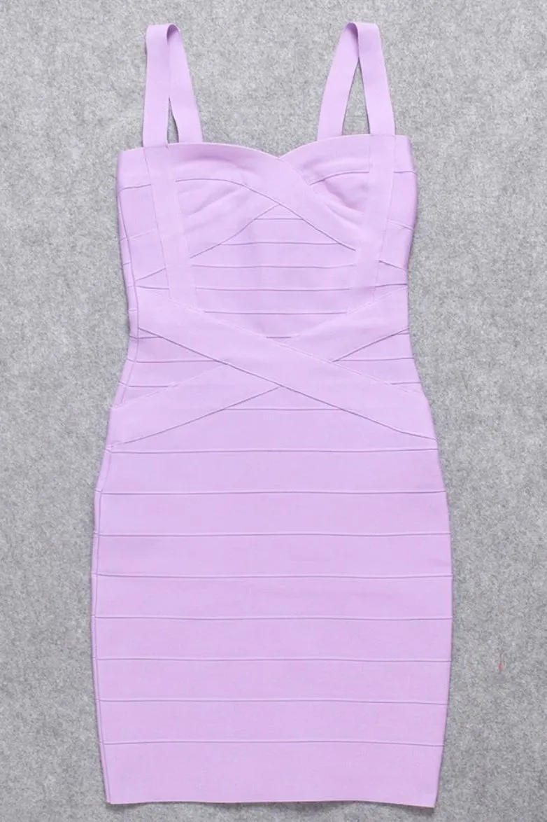 Heidi Bandage Mini Dress - Violet Purple