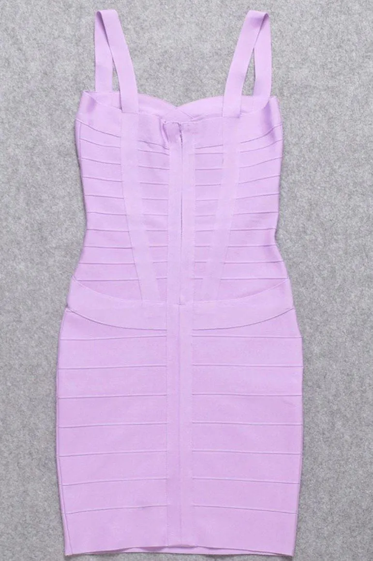 Heidi Bandage Mini Dress - Violet Purple