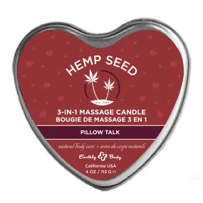 Hemp Seed 3-in-1 Massage Candle - Pillow Talk - 4 Oz