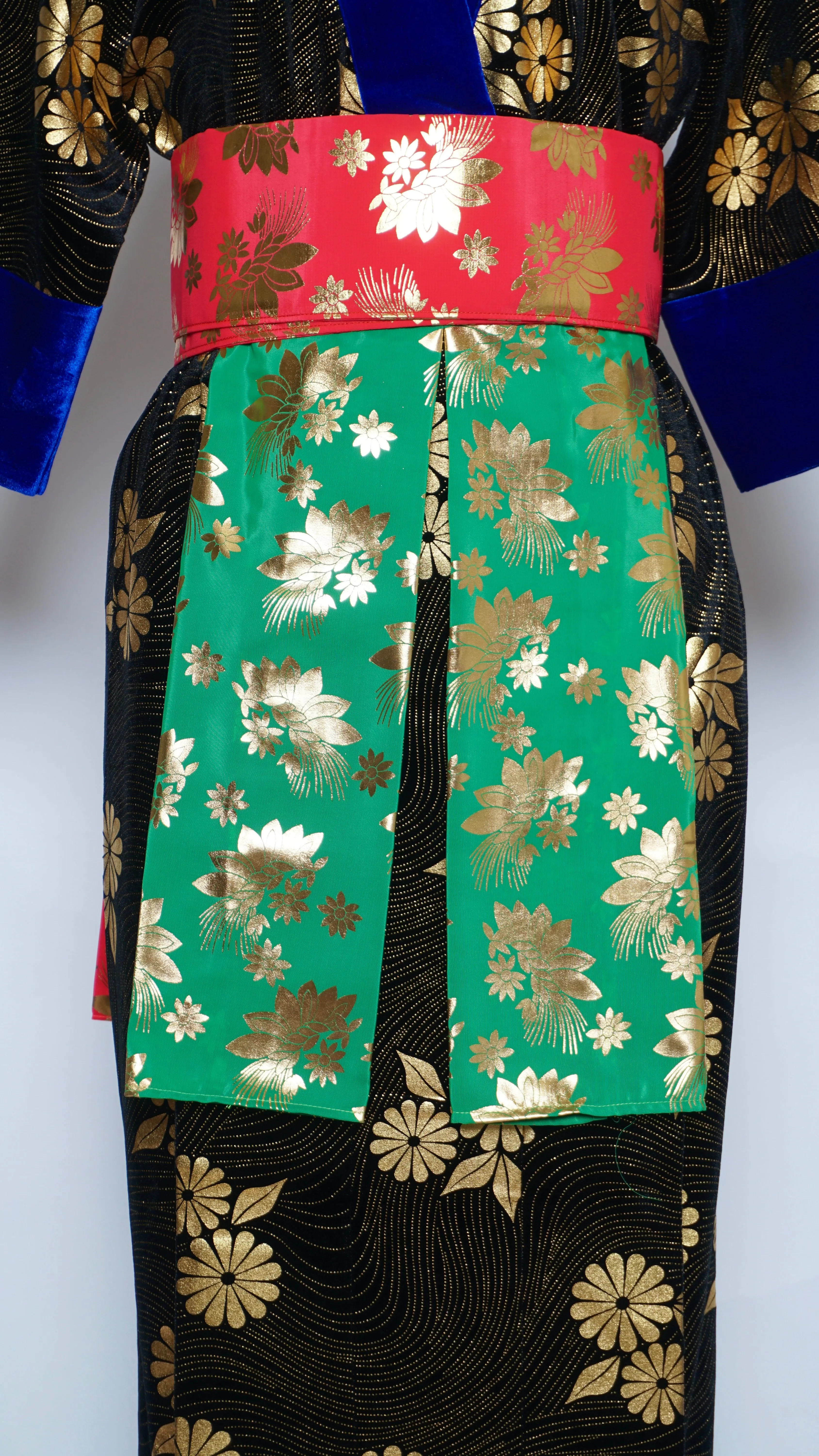 Hmong Xeev Gold Floral Velvet