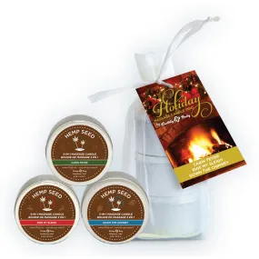 Holiday Trio - 2 Oz. Holiday Candles in Organza  Bag