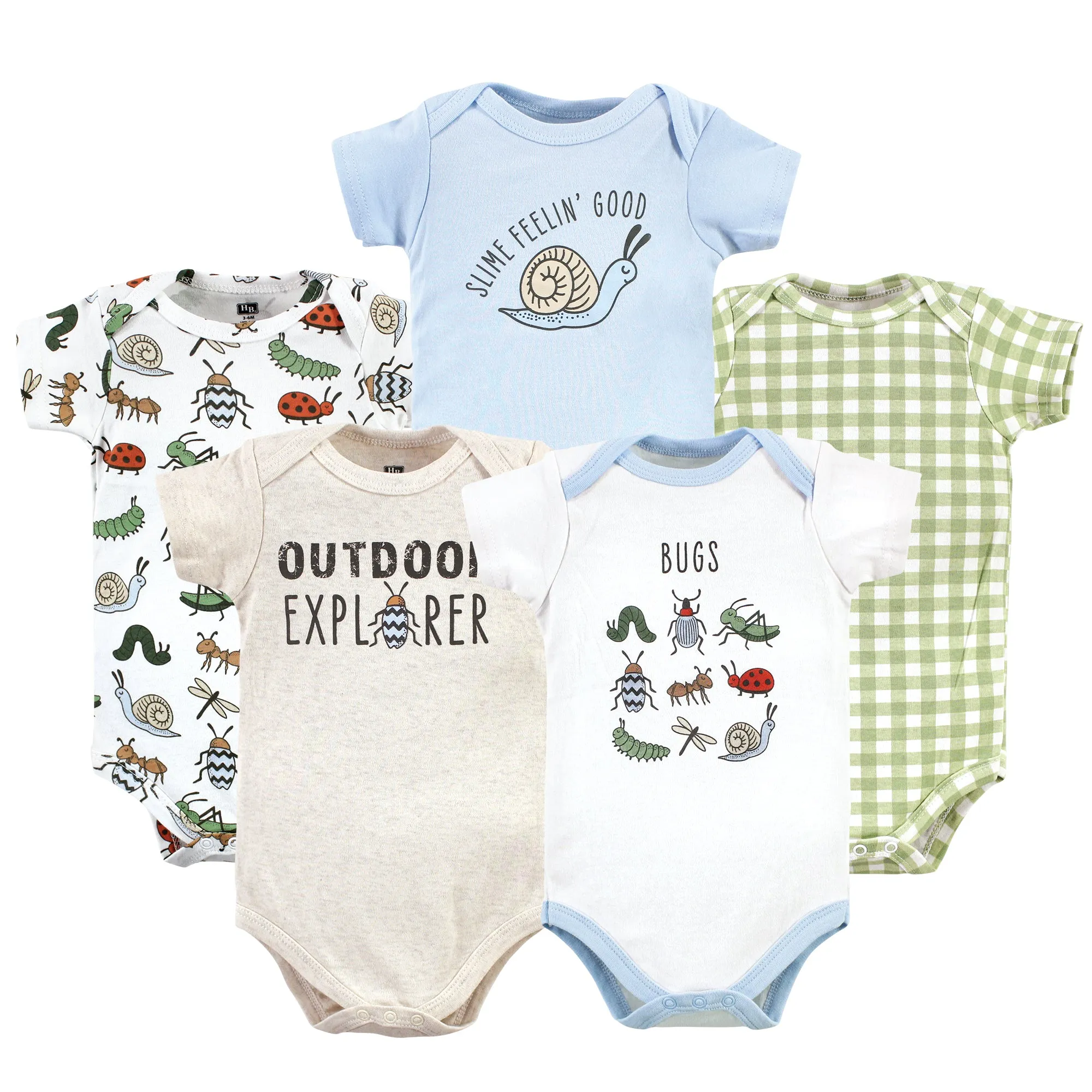 Hudson Baby Cotton Bodysuits, Bugs 5-Pack