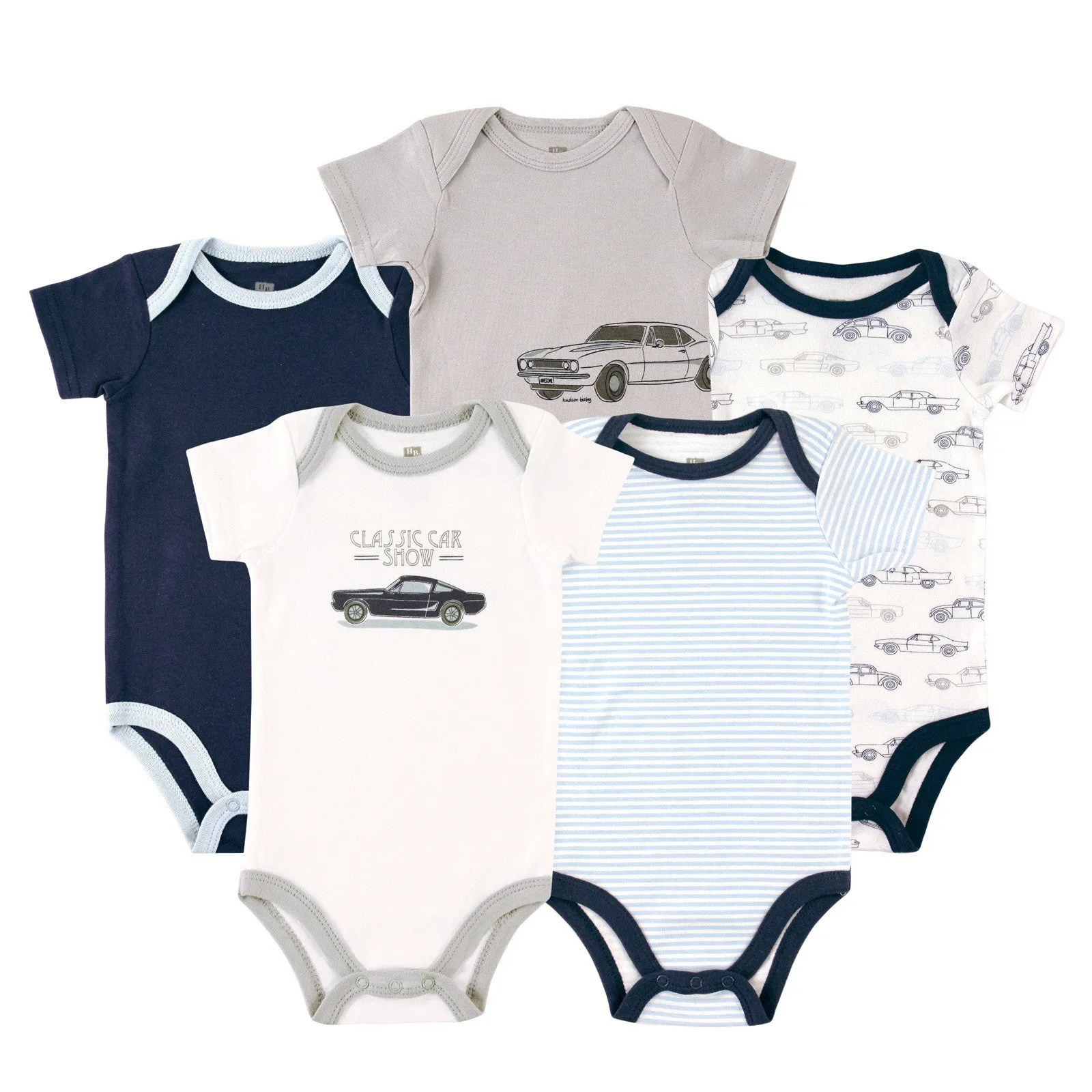 Hudson Baby Cotton Bodysuits, Car