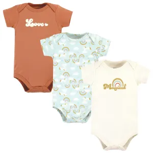 Hudson Baby Cotton Bodysuits, Magical Rainbow 3-Pack