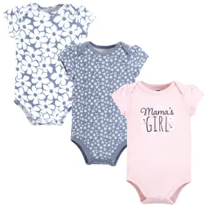 Hudson Baby Cotton Bodysuits, Mamas Girl Tiny Flower