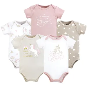 Hudson Baby Cotton Bodysuits, Unicorn Dreams