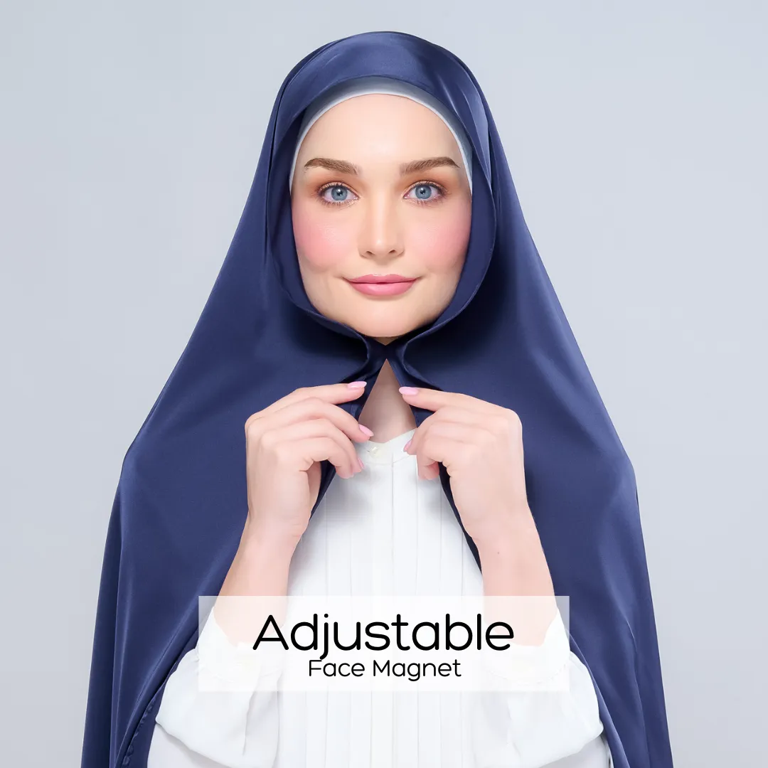 Instant Tag n' Go Shawl  | Satin Silk in Deep Blue