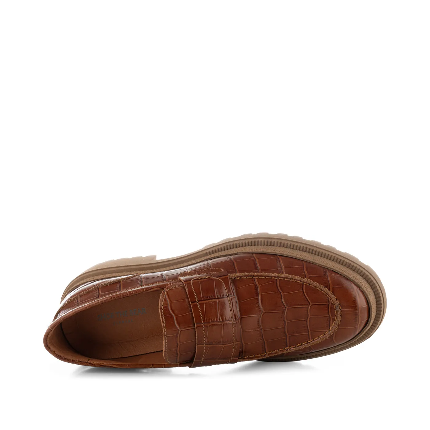 Iona loafer leather - CHESTNUT CROC