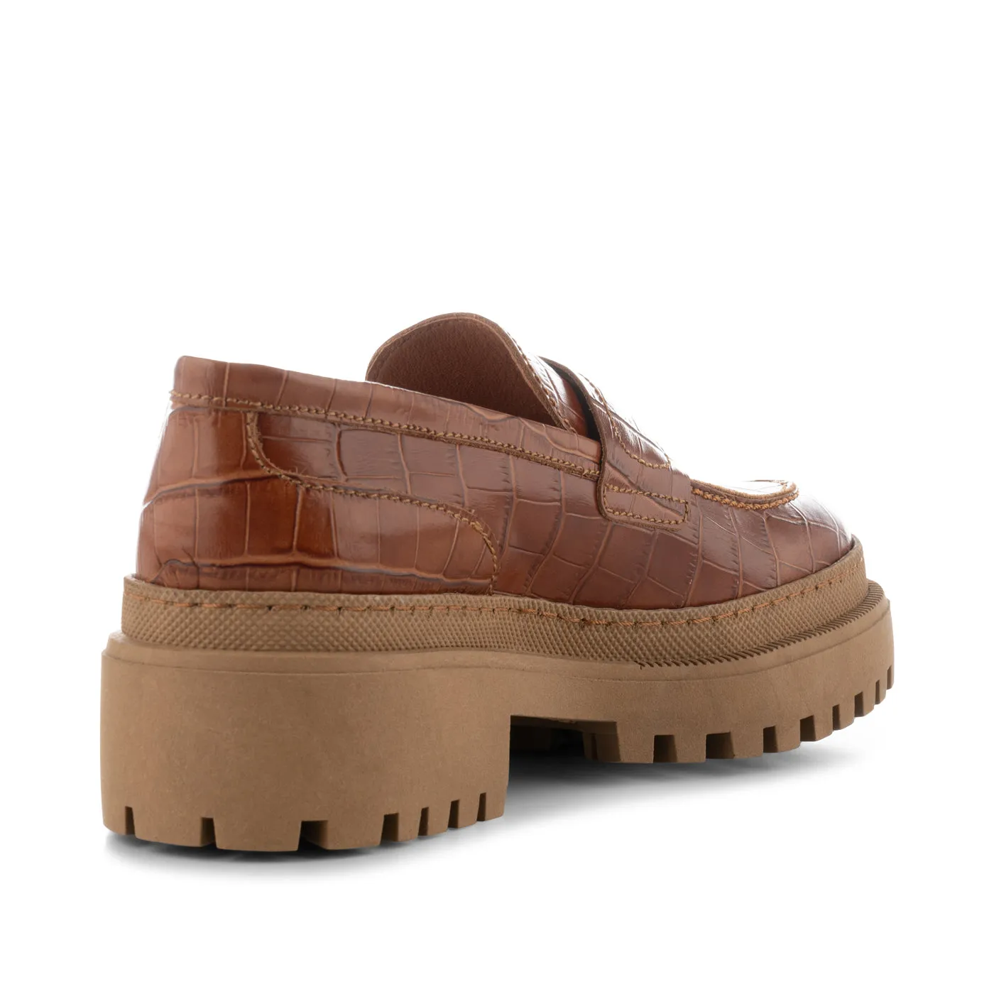 Iona loafer leather - CHESTNUT CROC