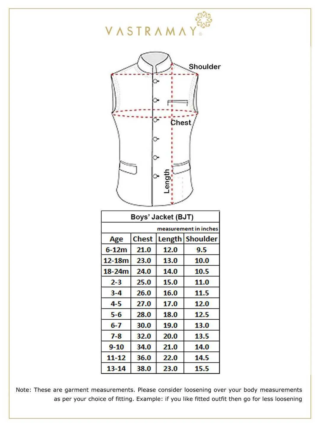 Jashvi Boys' Black Cotton Silk Blend Nehru Jacket