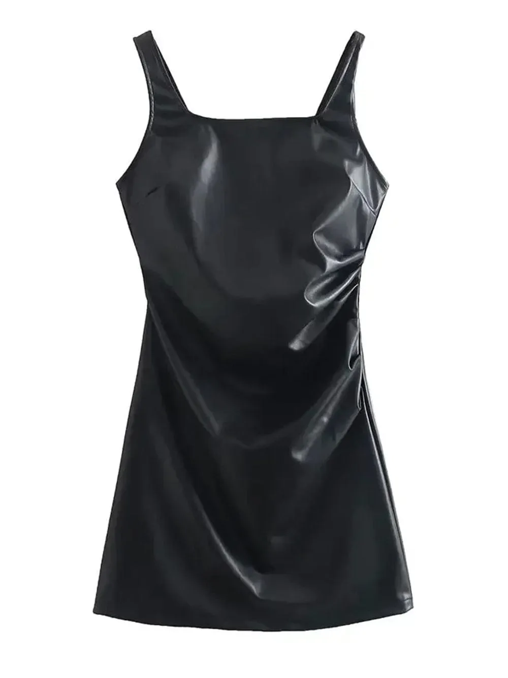 Karisa PU Leather Mini Slip Dress