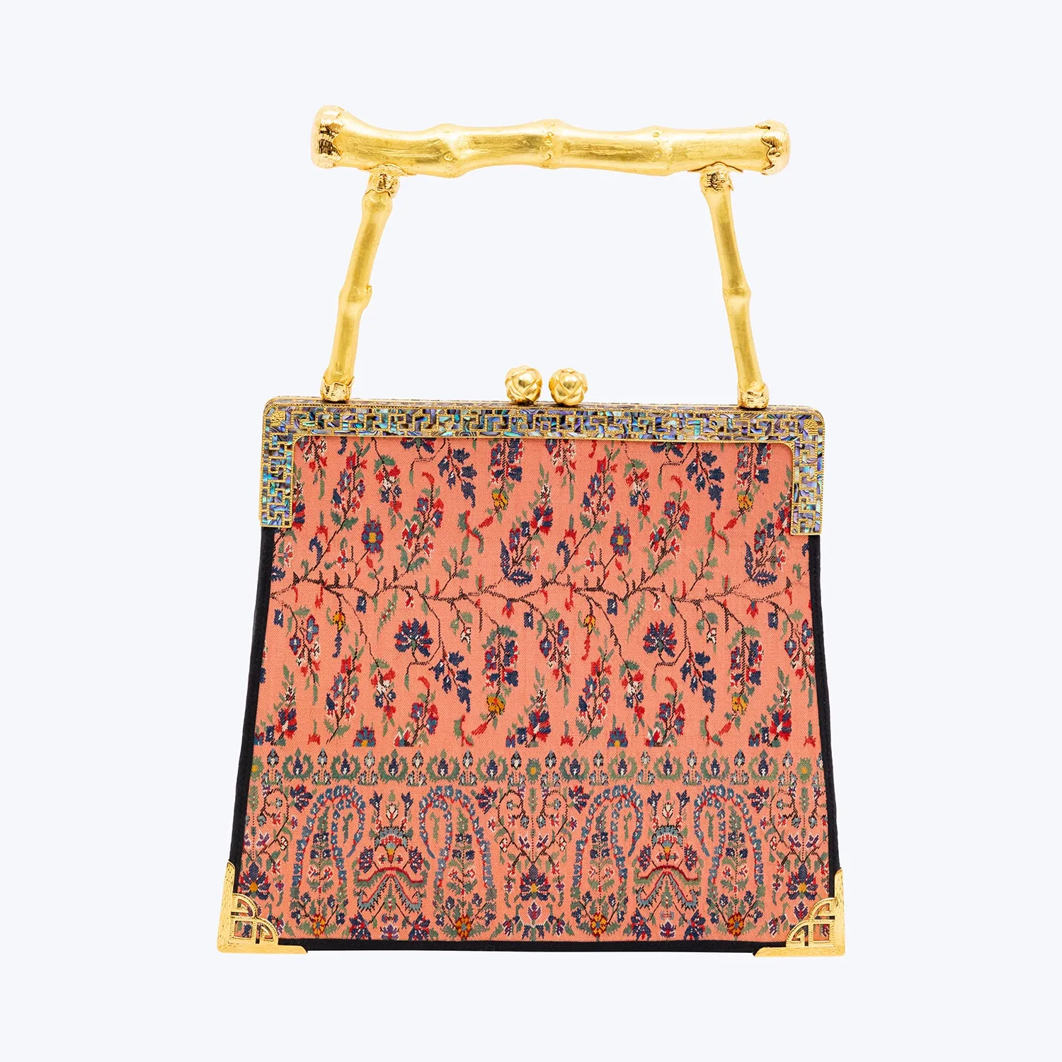 Kashmir Woven Wonder & Shell inlay frame Handbag