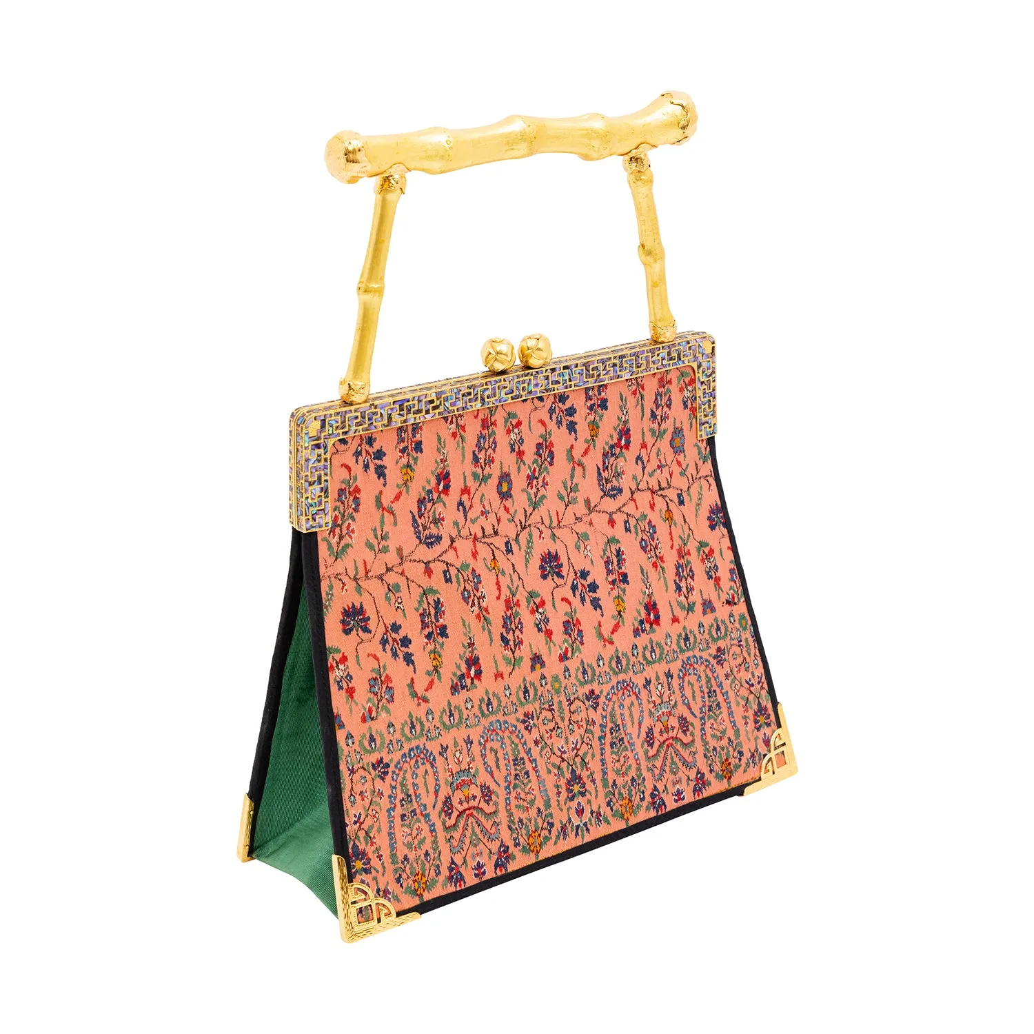 Kashmir Woven Wonder & Shell inlay frame Handbag