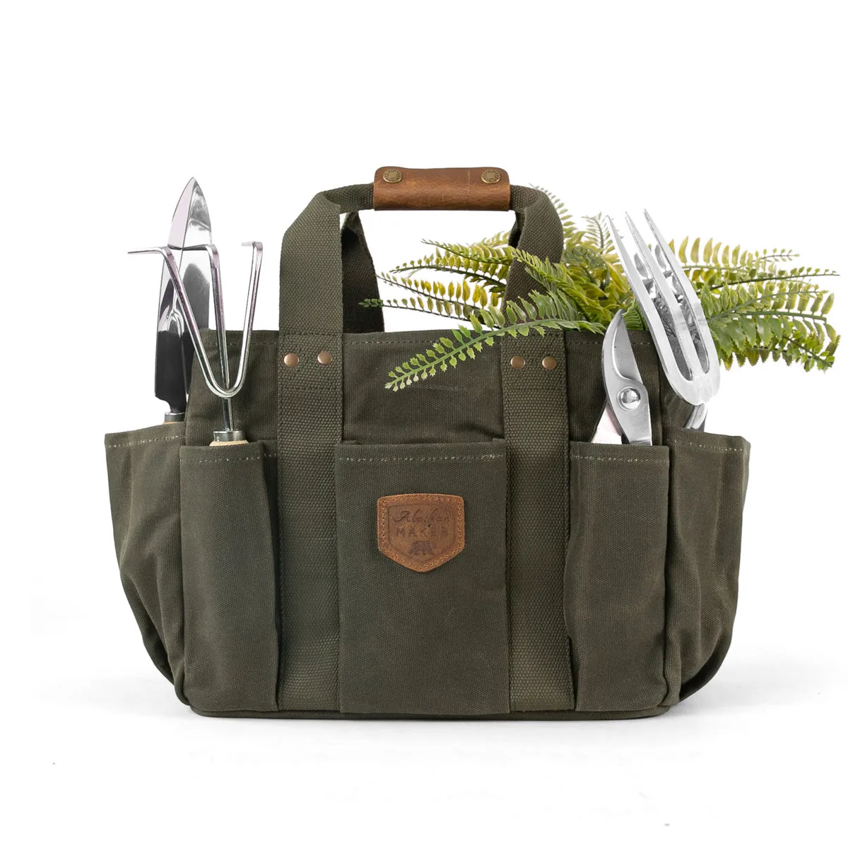 Khaki Waxed Canvas Gardening Bag