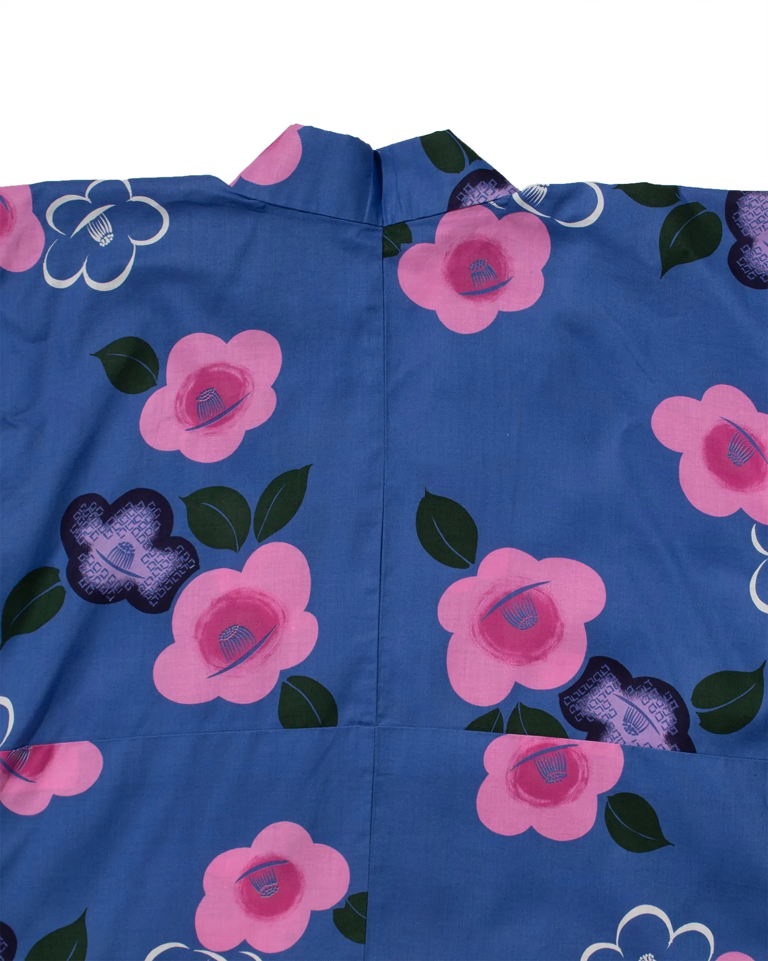 Kiriko Custom, Altered Yukata Jacket, Sky Blue with Pink and Purple Flowers