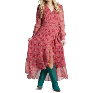 Ladies Justin Red Skull Wrap Maxi Dress