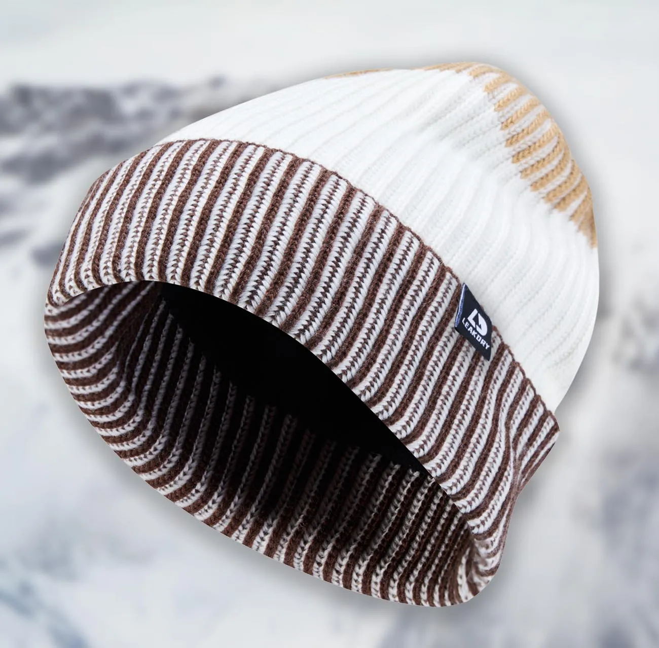 LEAKDRY ArcticShield Rolled Edge Beanie Yellow-Brown