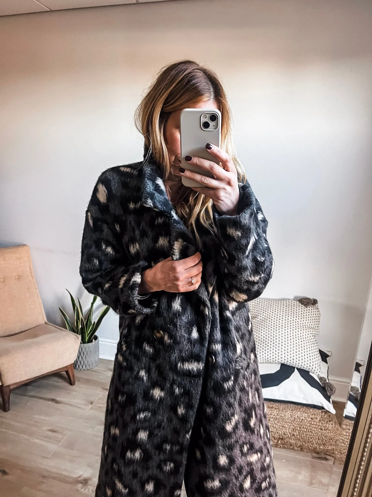 Long Leopard Print Coat