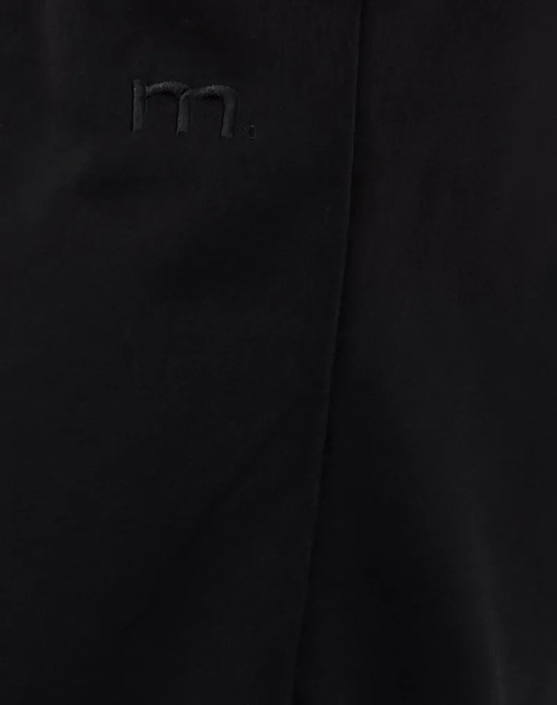 Loose Jogger in Black with 'M' Embroidery