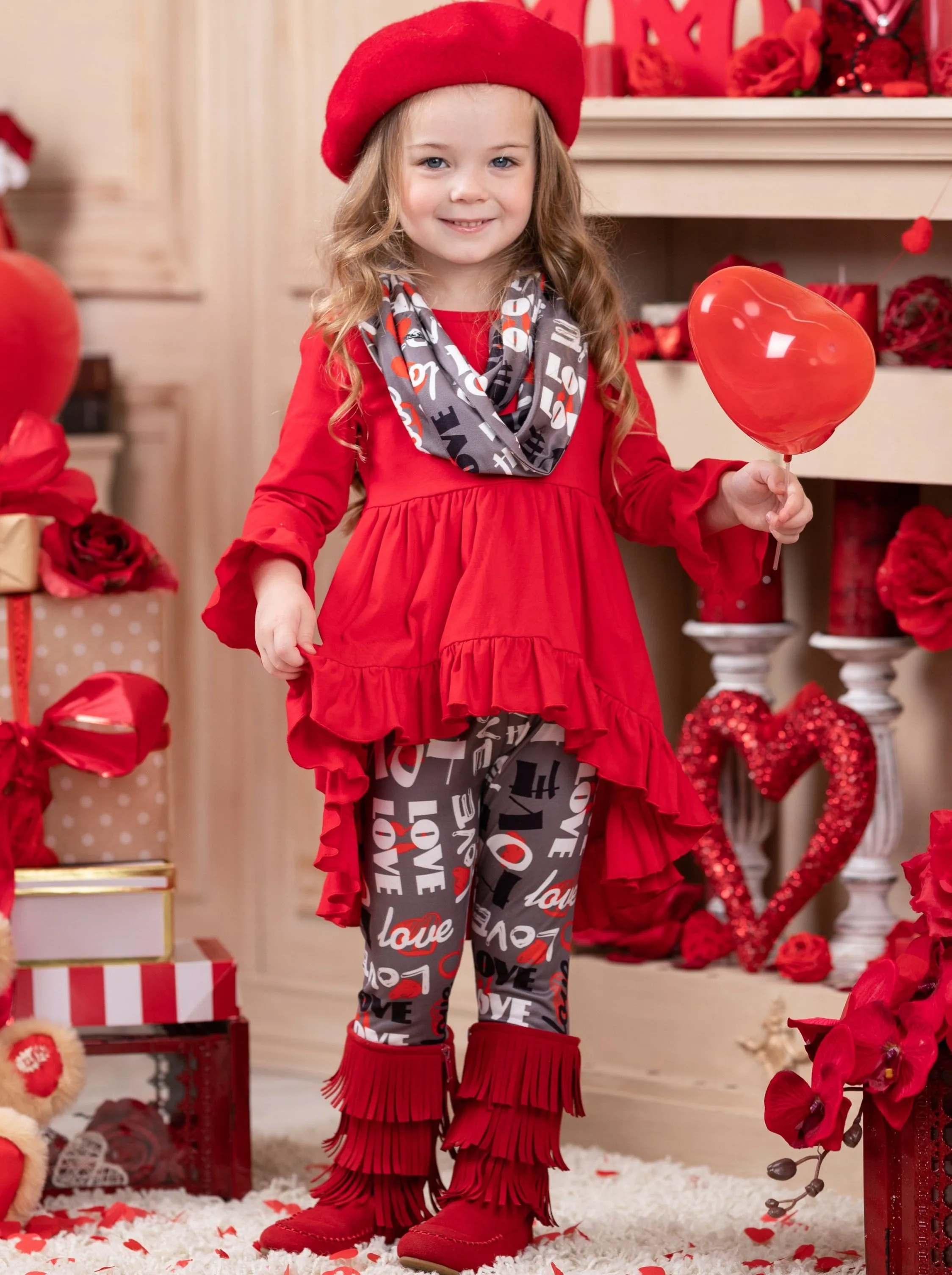 Lots of Love Tunic, Scarf and Legging Set