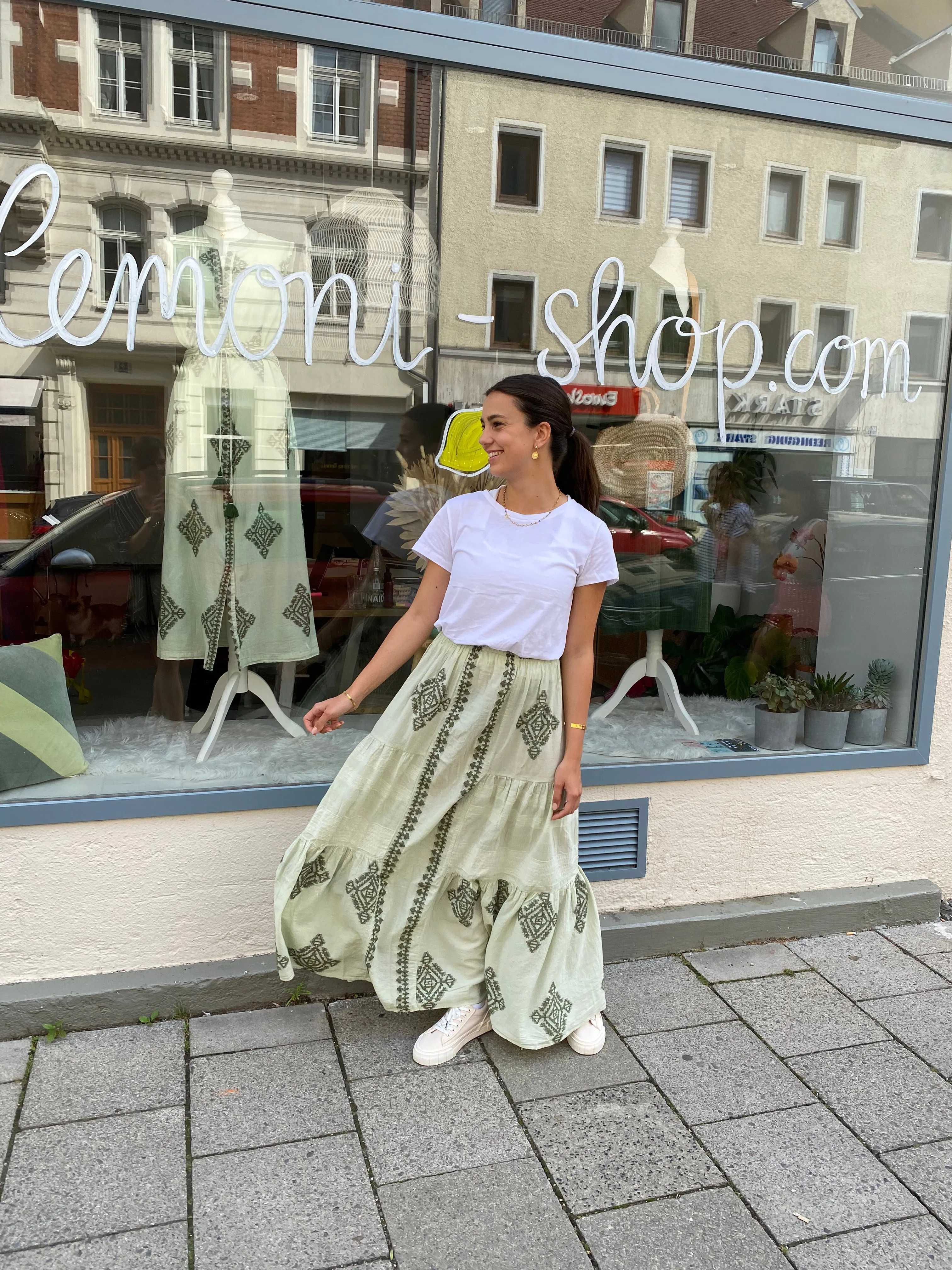 MAXI SKIRT "IKARIA" GREEN TEA