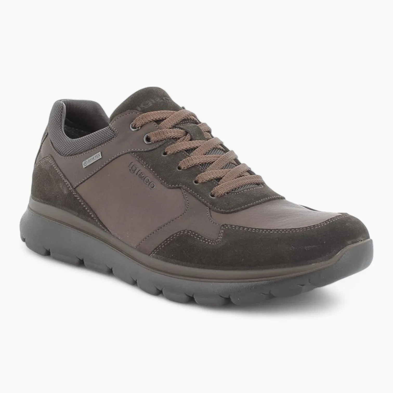 Men's Brown Leather GORE-TEX Sneakers by IGI&CO – Waterproof & Breathable