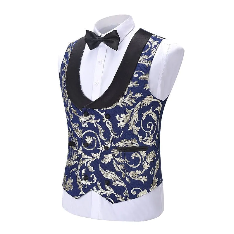 Mens Double Breasted Shawl Lapel Suit Vest