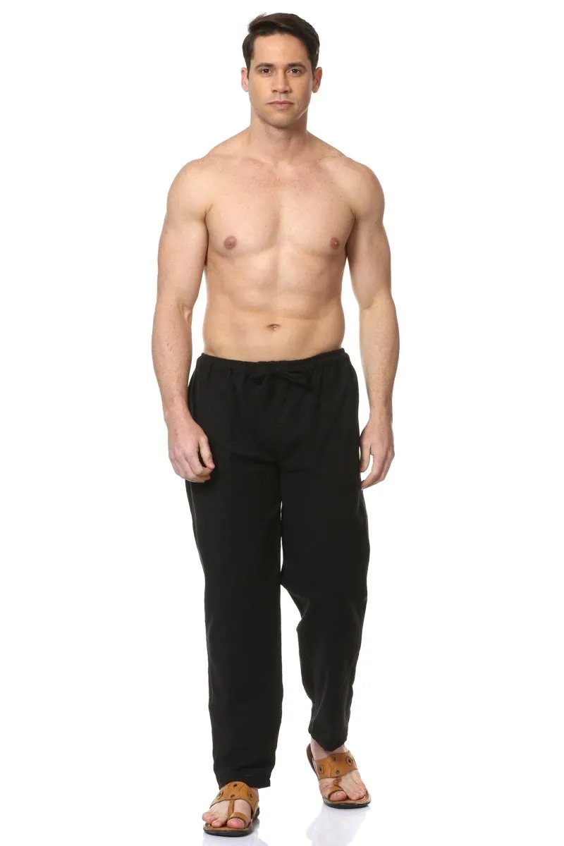 Men's Lounge Pants Pack of 2| Black & Brown Stripes | Fits Waist Size 28" to 36"