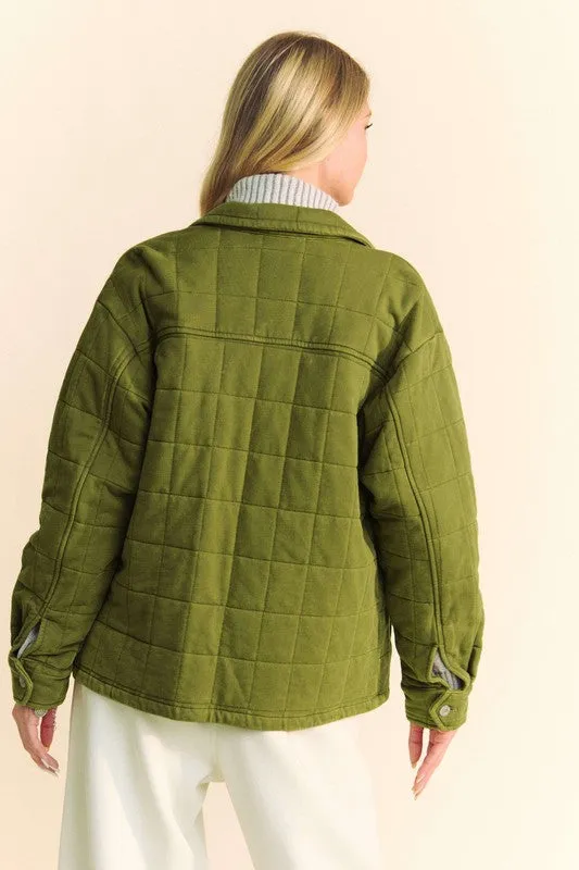 Mineral Wash Quilted Shacket