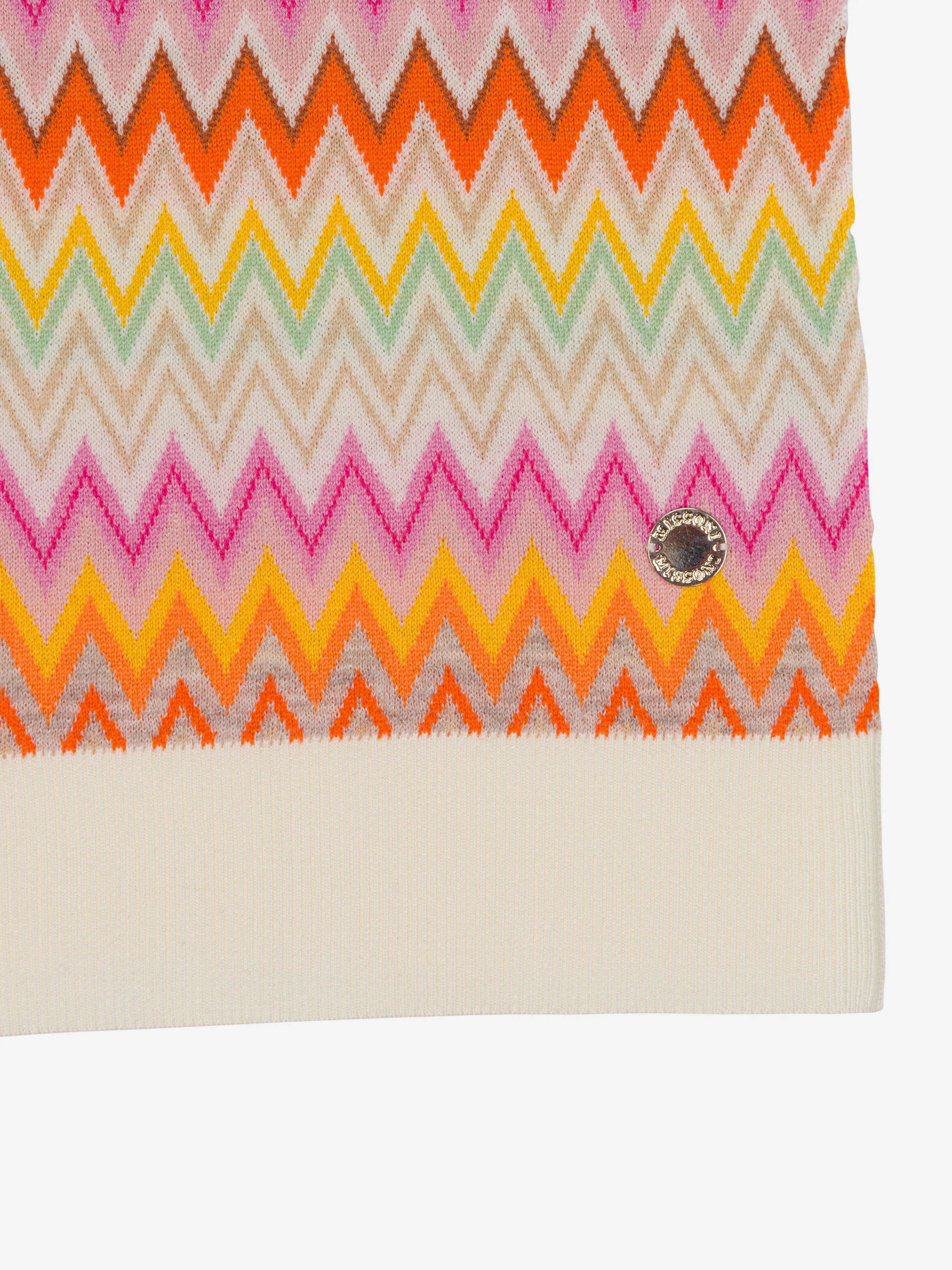 Missoni Girls Zigzag Wool Scarf in Multicolour