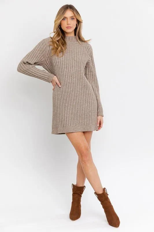 Mock Neck Sweater Dress