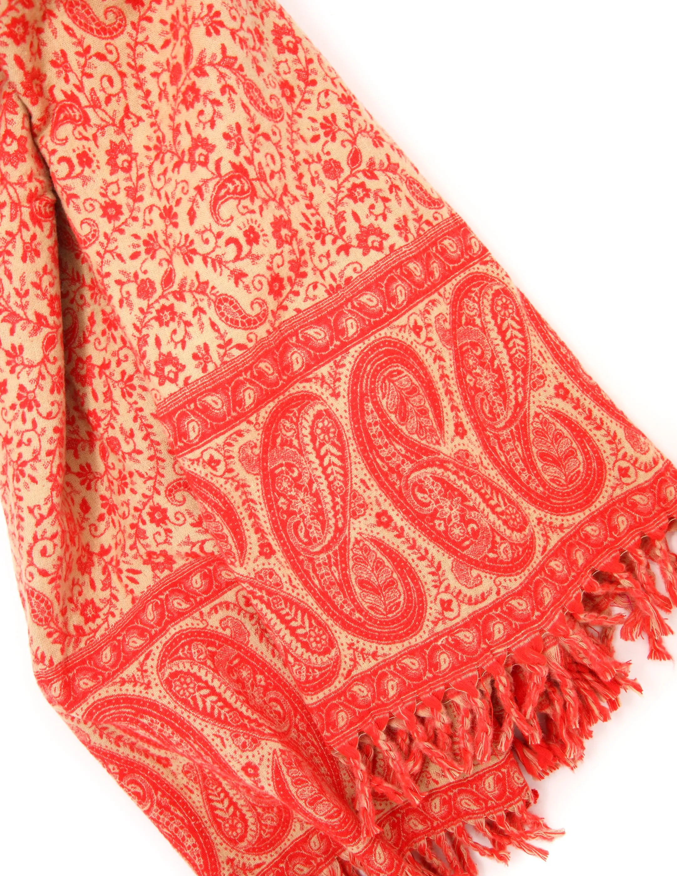 Natalie Red Orange Tibet Shawl