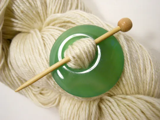 Natural Stone Agate Shawl Pin ~ Soft Green Agate #6022