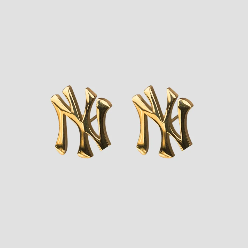 New York Yankees 18k Gold Stud Earrings