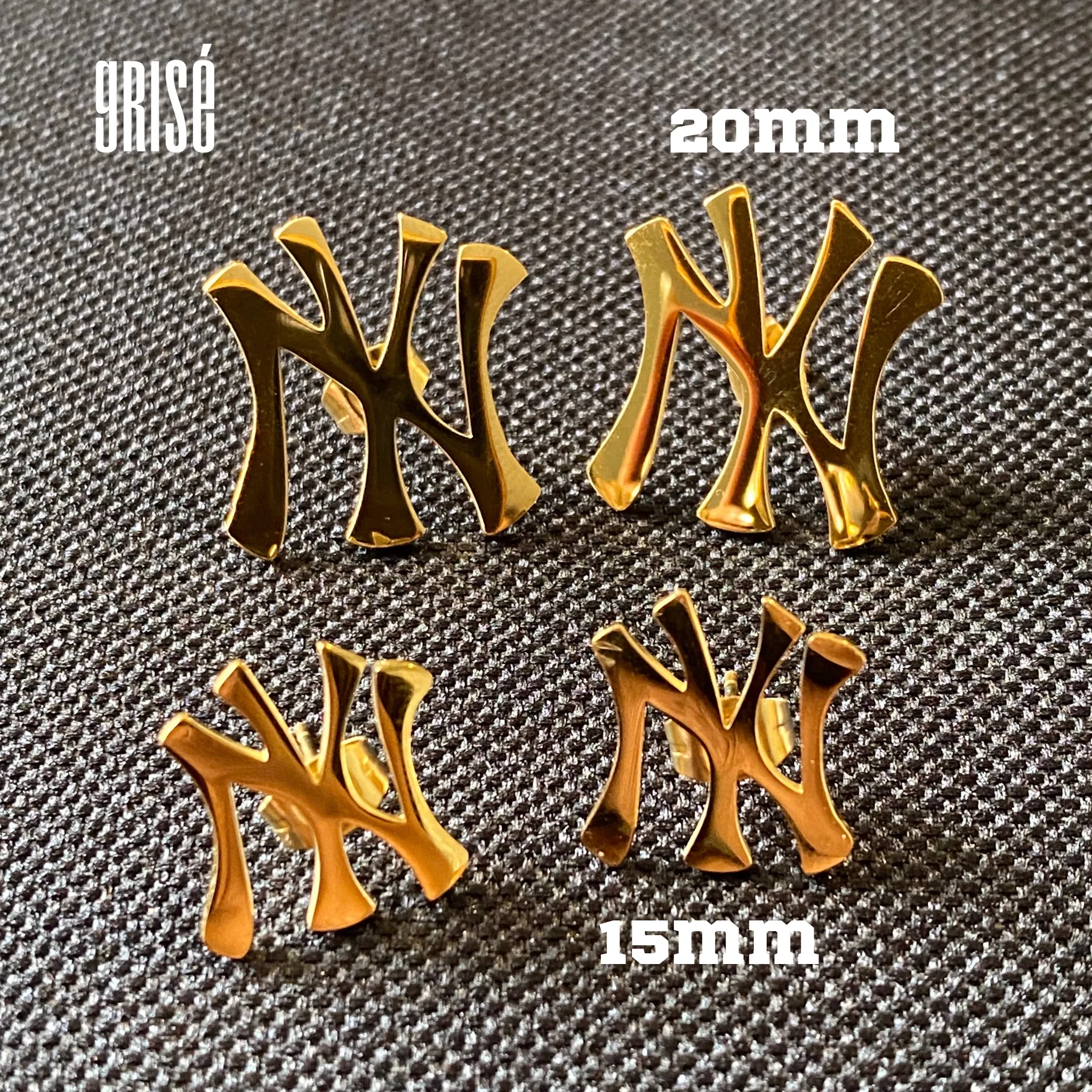 New York Yankees 18k Gold Stud Earrings