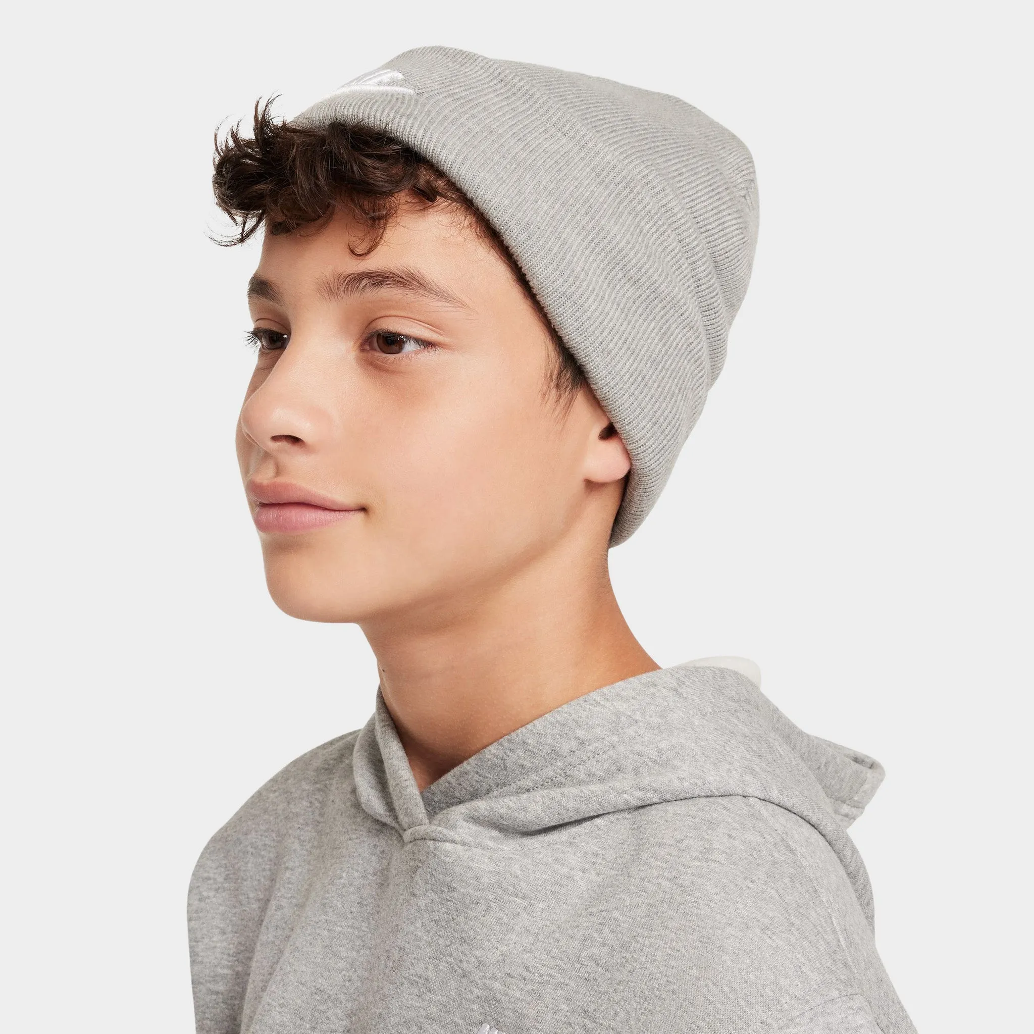 Nike Big Kids' Peak Tall Cuff Futura Beanie Grey / White