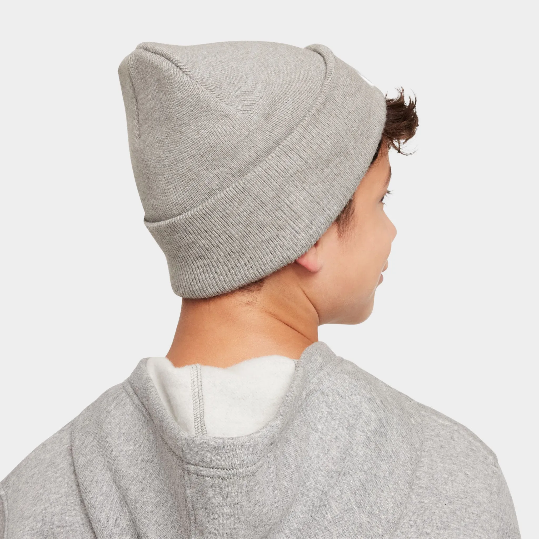 Nike Big Kids' Peak Tall Cuff Futura Beanie Grey / White