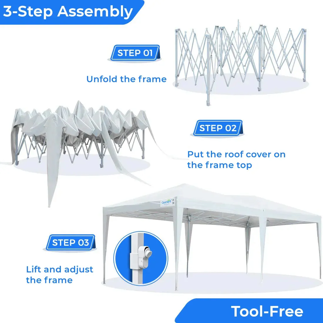 No-Side 10' x 20' EZ Pop Up Canopy